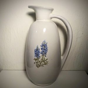 Vintage Frankoma Bluebonnet Ceramic Pitcher Vase